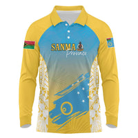 Personalised Vanuatu Sanma Day Long Sleeve Polo Shirt Special Style LT05 Yellow - Polynesian Pride