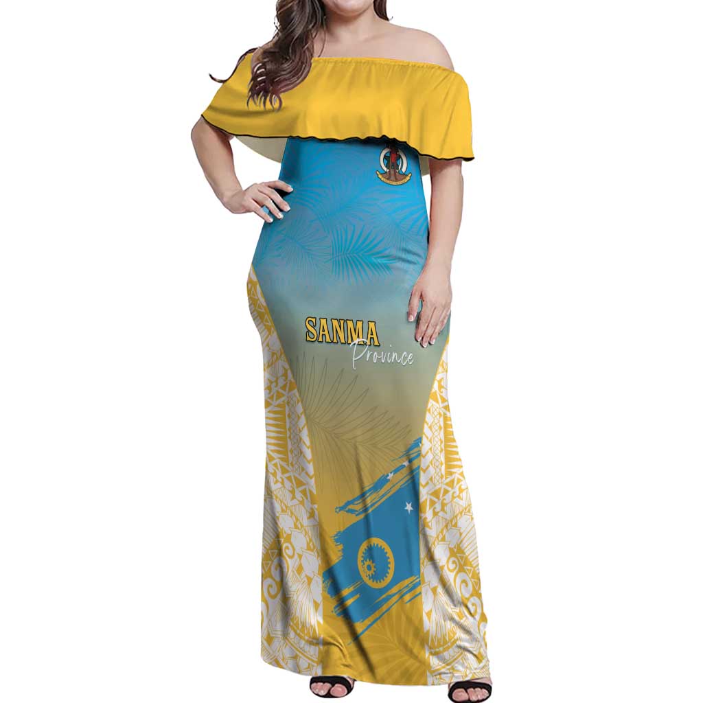 Personalised Vanuatu Sanma Day Off Shoulder Maxi Dress Special Style - Polynesian Pride