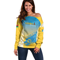 Personalised Vanuatu Sanma Day Off Shoulder Sweater Special Style - Polynesian Pride
