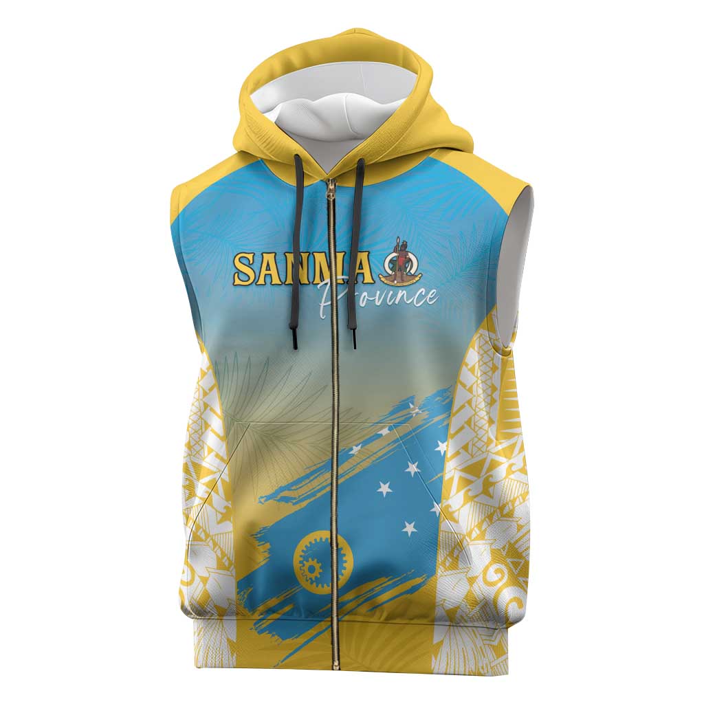Personalised Vanuatu Sanma Day Sleeveless Zip Hoodie Special Style - Polynesian Pride