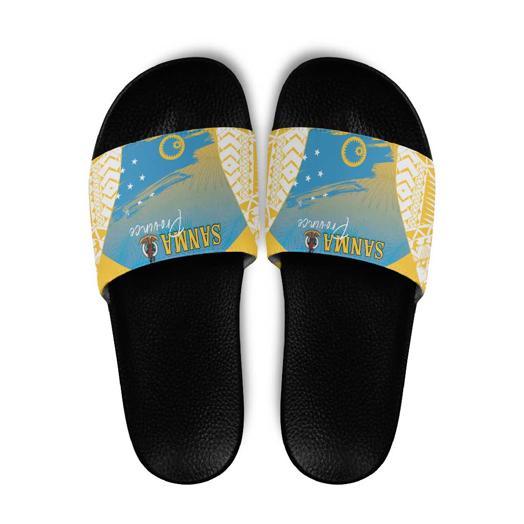Vanuatu Sanma Day Slide Sandals Special Style LT05 Yellow - Polynesian Pride