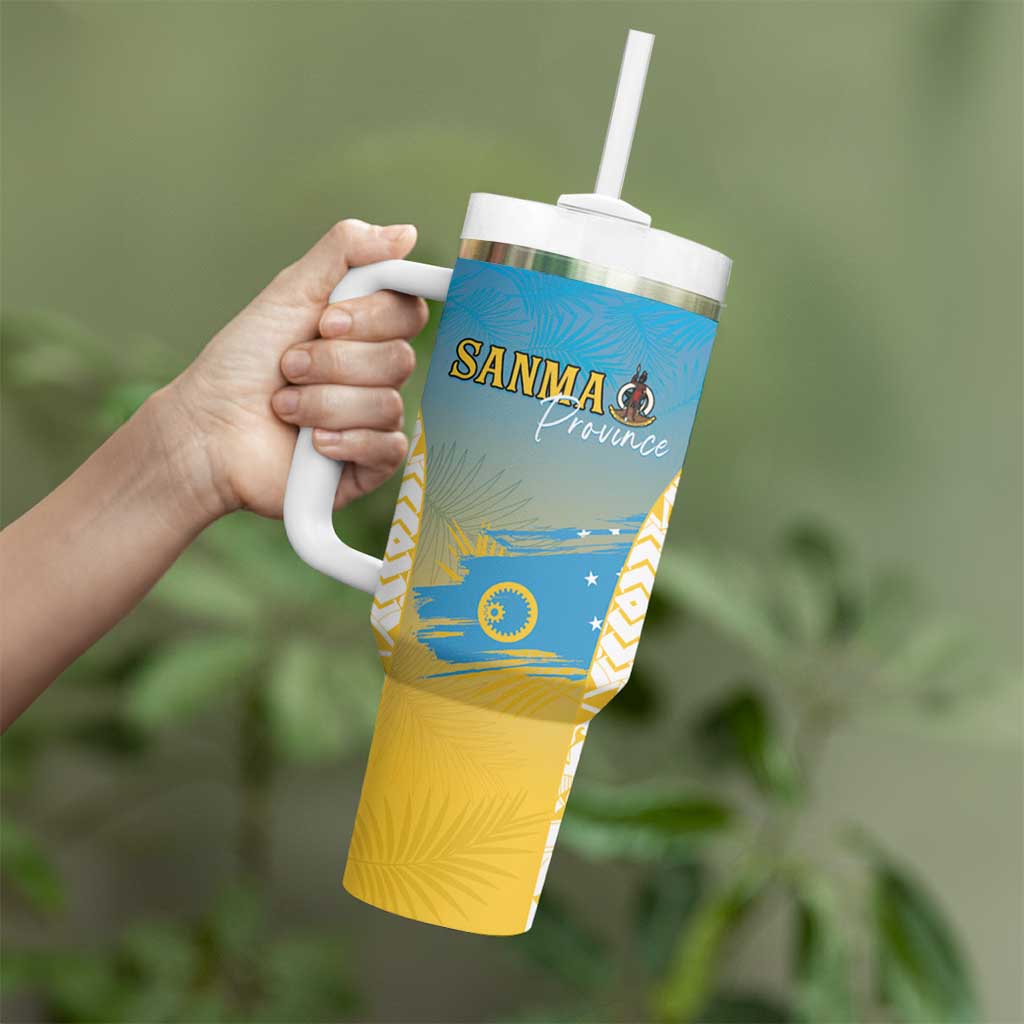 Personalised Vanuatu Sanma Day Tumbler With Handle Special Style - Polynesian Pride