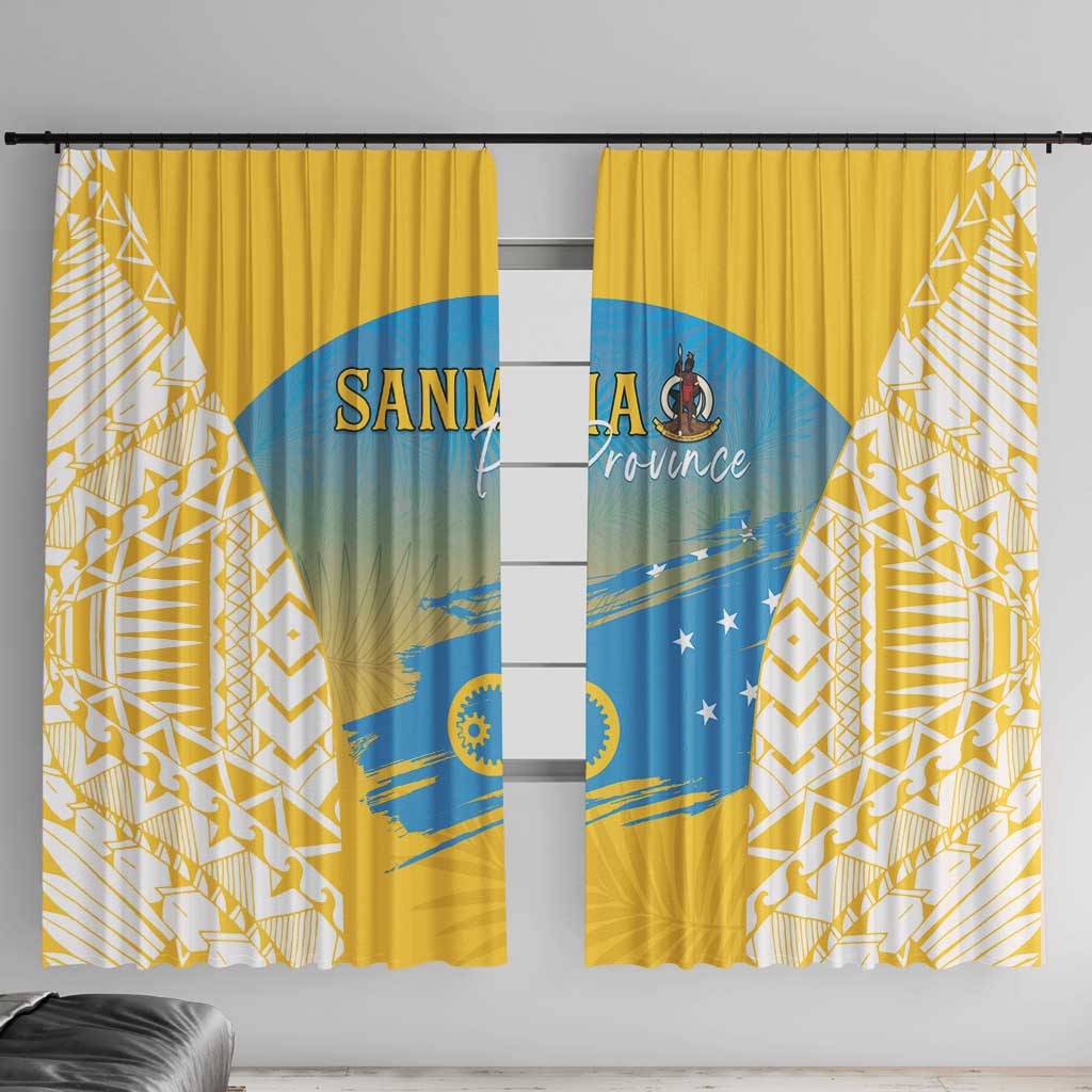 Vanuatu Sanma Day Window Curtain Special Style LT05 With Hooks Yellow - Polynesian Pride