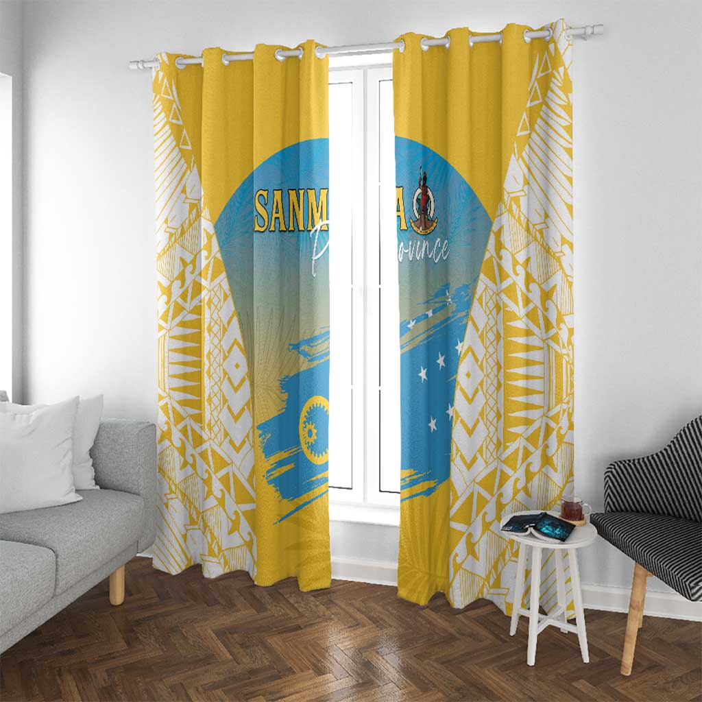 Vanuatu Sanma Day Window Curtain Special Style LT05 With Grommets Yellow - Polynesian Pride