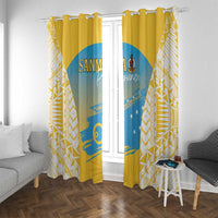Vanuatu Sanma Day Window Curtain Special Style LT05 With Grommets Yellow - Polynesian Pride