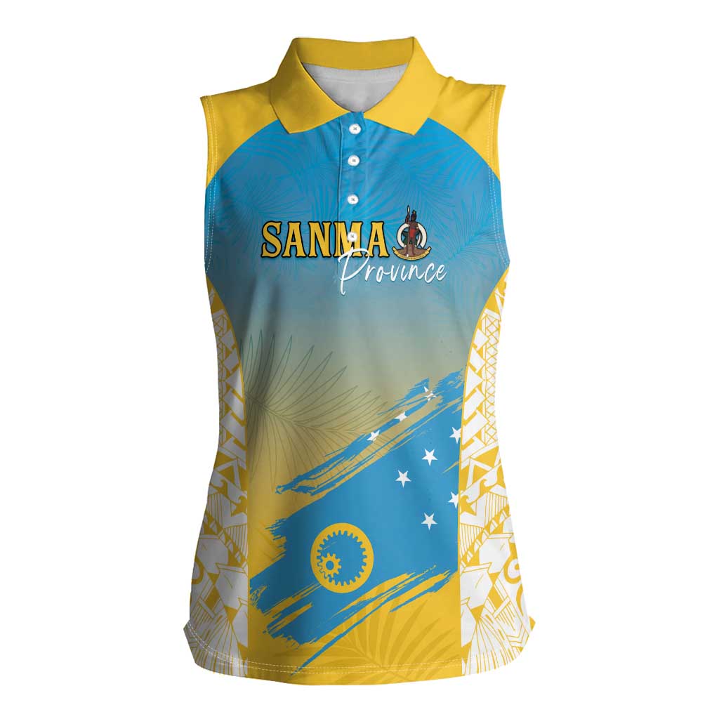 Personalised Vanuatu Sanma Day Women Sleeveless Polo Shirt Special Style - Polynesian Pride