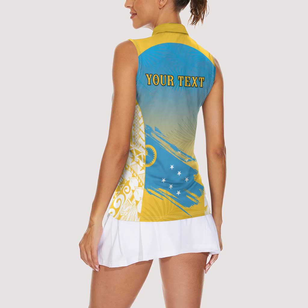 Personalised Vanuatu Sanma Day Women Sleeveless Polo Shirt Special Style - Polynesian Pride