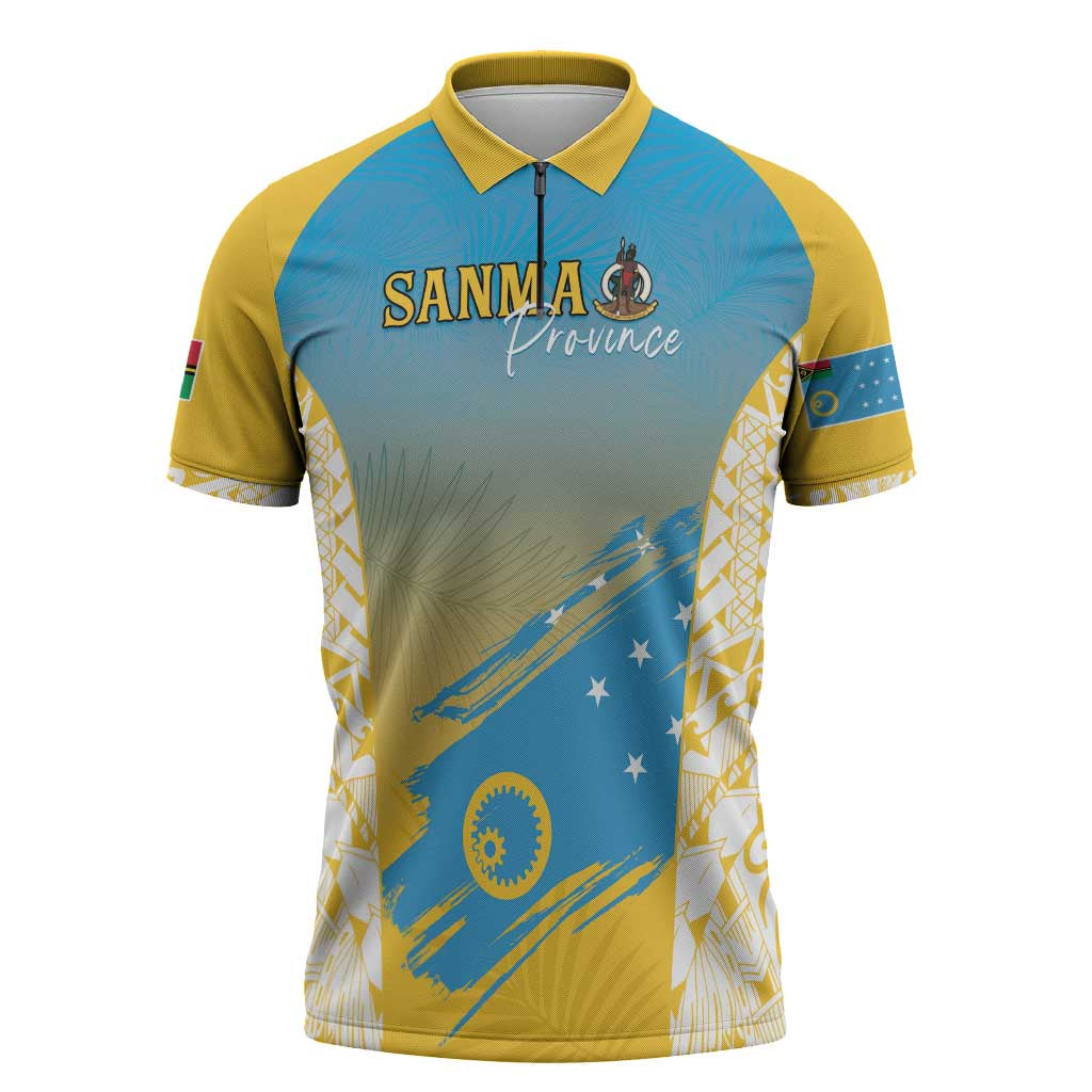Personalised Vanuatu Sanma Day Zipper Polo Shirt Special Style - Polynesian Pride