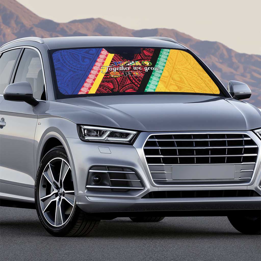 Love Torba PNG Day Auto Sun Shade Together We Grow - Polynesian Pride