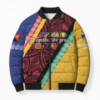 Love Torba PNG Day Bomber Puffer Jacket Together We Grow - Polynesian Pride