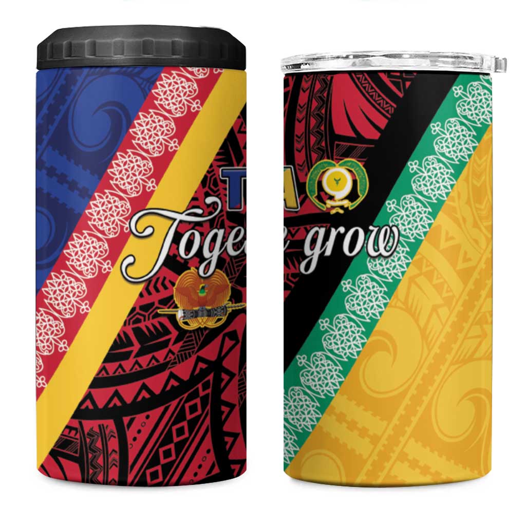 Love Torba PNG Day 4 in 1 Can Cooler Tumbler Together We Grow - Polynesian Pride