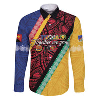 Love Torba PNG Day Family Matching Long Sleeve Bodycon Dress and Hawaiian Shirt Together We Grow - Polynesian Pride