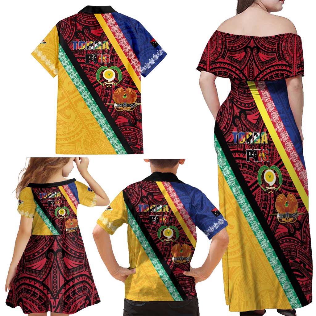 Love Torba PNG Day Family Matching Off Shoulder Maxi Dress and Hawaiian Shirt Together We Grow - Polynesian Pride