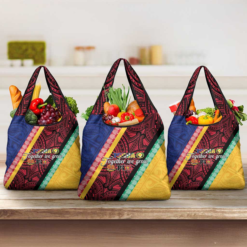 Love Torba PNG Day Grocery Bag Together We Grow LT05 3-pack One Size Colorful - Polynesian Pride