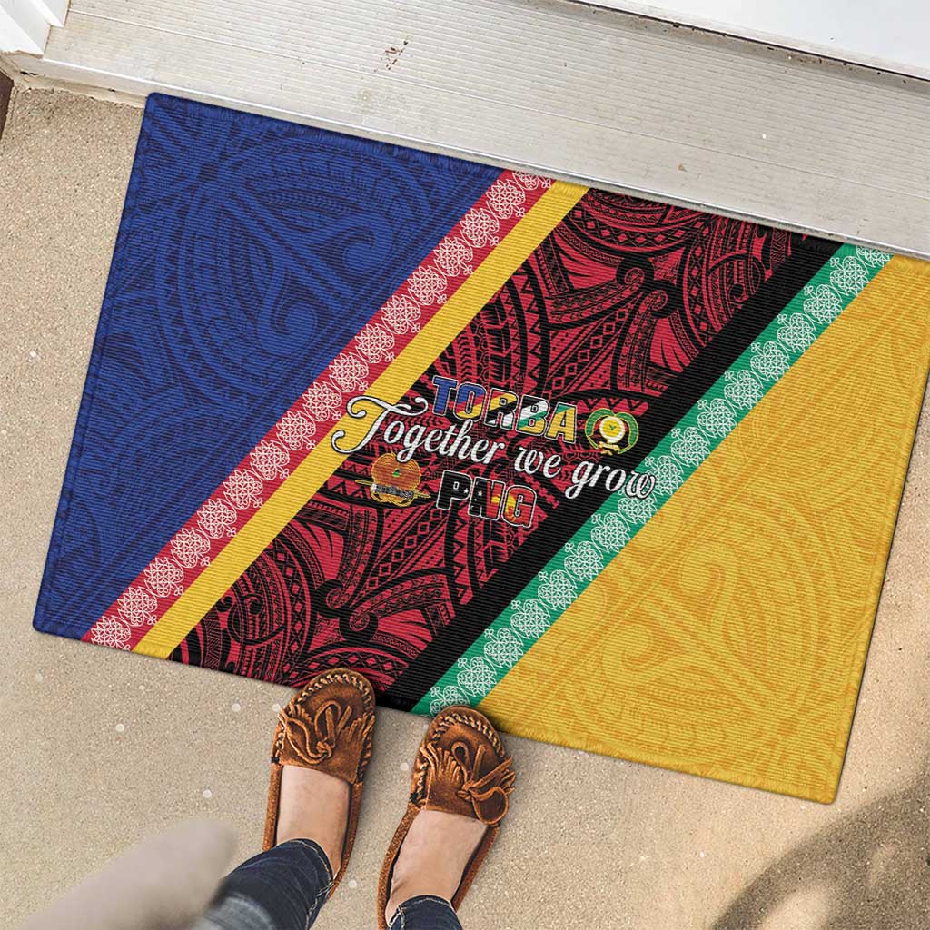 Love Torba PNG Day Rubber Doormat Together We Grow - Polynesian Pride