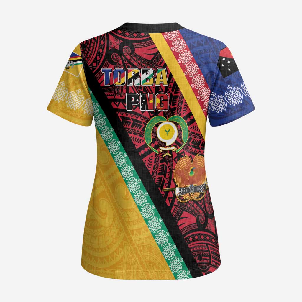 Love Torba PNG Day Scrub Top Together We Grow - Polynesian Pride