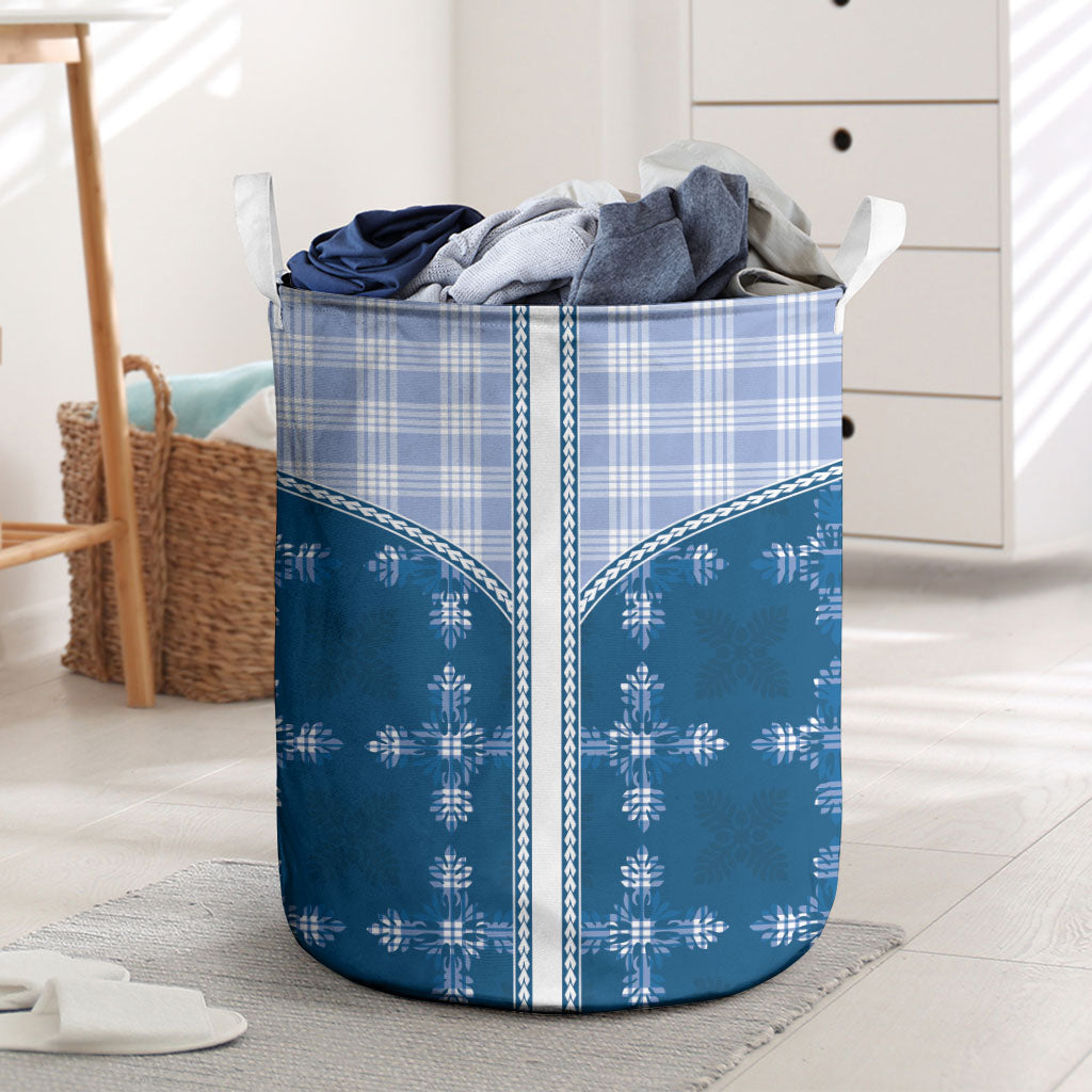Blue Hawaii Paniolo Quilt Motif Laundry Basket