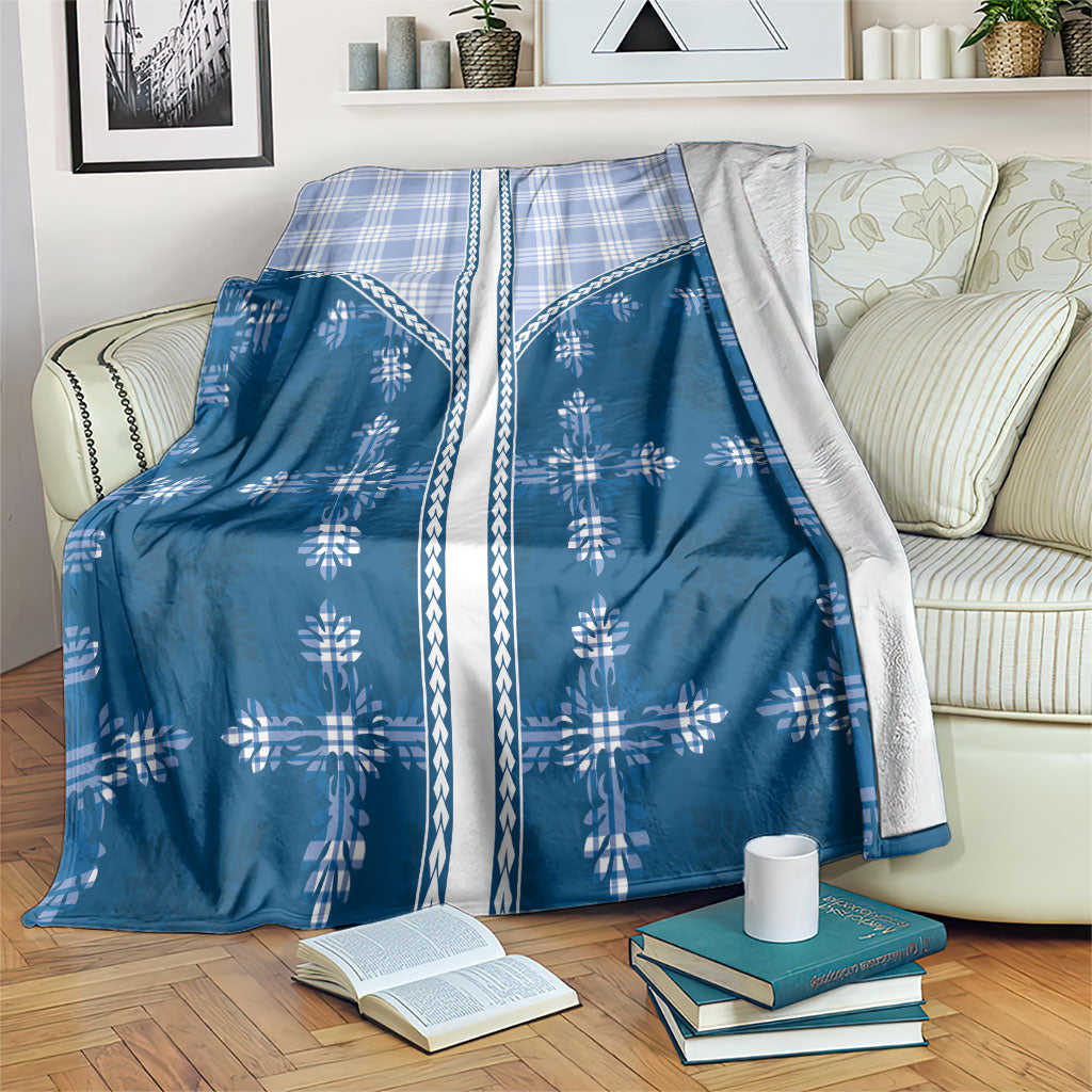 Blue Hawaii Paniolo Quilt Motif Blanket