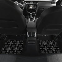 Black Hawaii Paniolo Quilt Motif Car Mats LT05 Set 2pcs - Back Black - Polynesian Pride