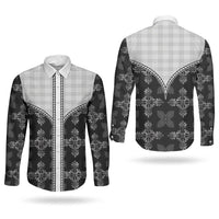 Black Hawaii Paniolo Quilt Motif Couples Matching Tank Maxi Dress and Long Sleeve Button Shirt LT05 - Polynesian Pride