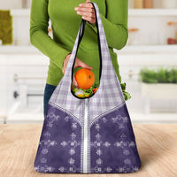 Purple Hawaii Paniolo Quilt Motif Grocery Bag LT05 - Polynesian Pride