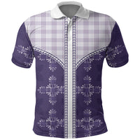 Purple Hawaii Paniolo Quilt Motif Polo Shirt LT05 Purple - Polynesian Pride