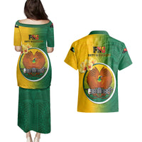 Papua New Guinea Enga Province Couples Matching Puletasi Dress and Hawaiian Shirt Mix Coat Of Arms Polynesian Pattern LT05 - Polynesian Pride
