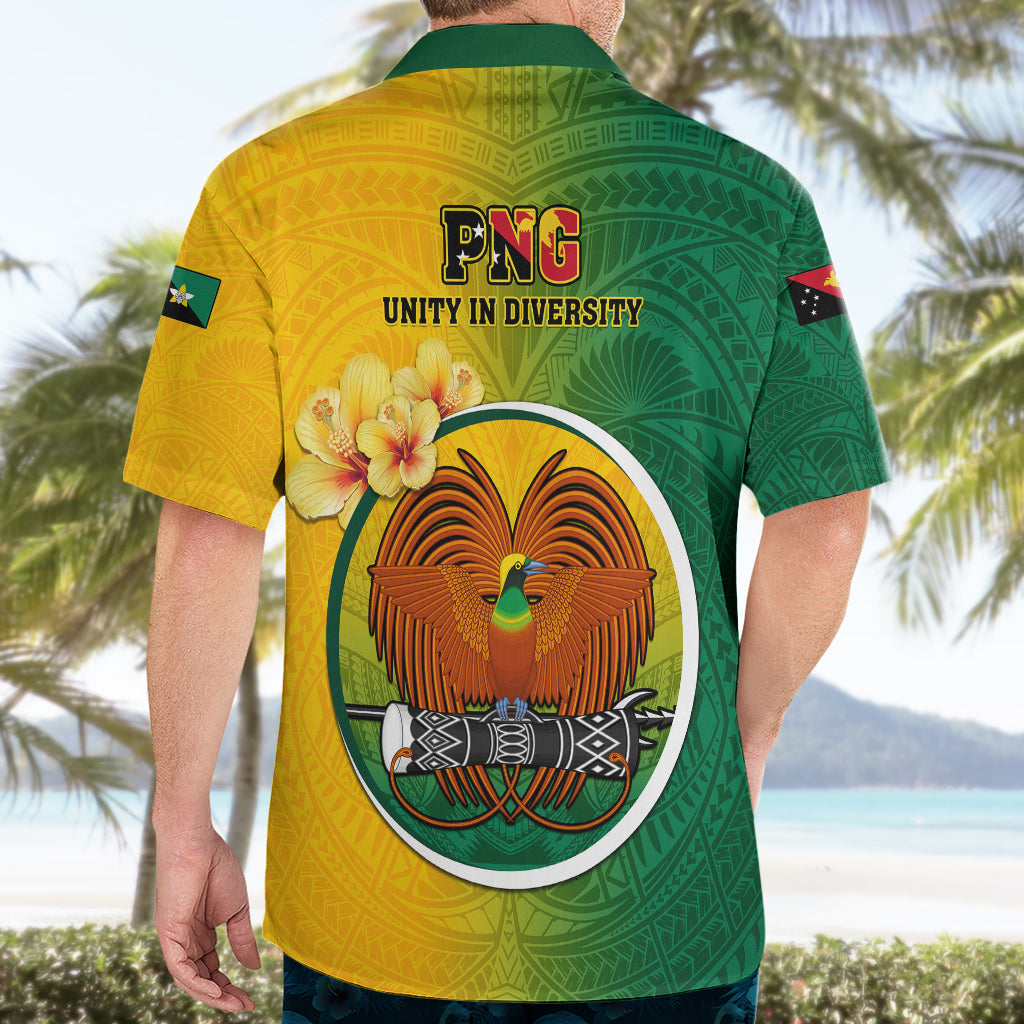 Papua New Guinea Enga Province Hawaiian Shirt Mix Coat Of Arms Polynesian Pattern LT05 - Polynesian Pride