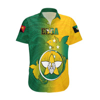 Personalized Papua New Guinea Enga Province Hawaiian Shirt Mix Coat Of Arms Polynesian Pattern LT05 Green - Polynesian Pride