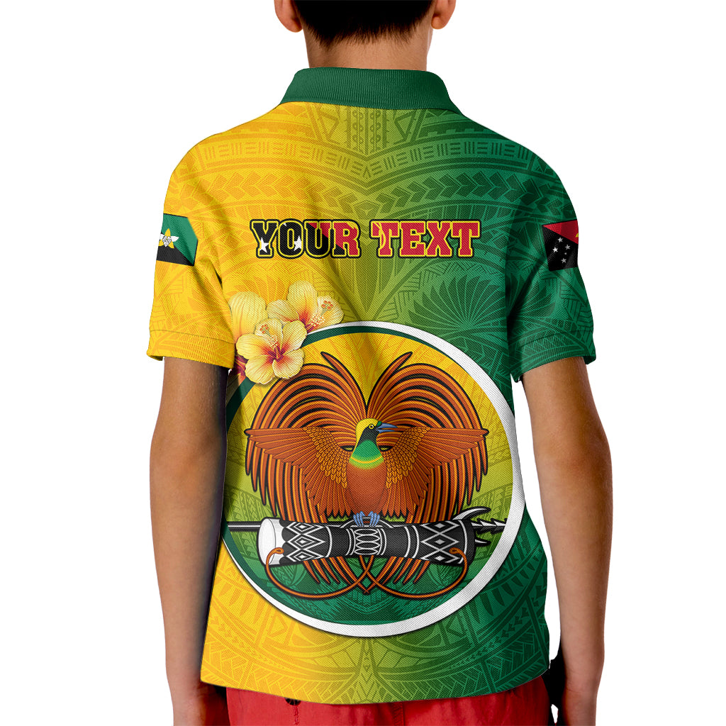 Personalized Papua New Guinea Enga Province Kid Polo Shirt Mix Coat Of Arms Polynesian Pattern LT05 - Polynesian Pride