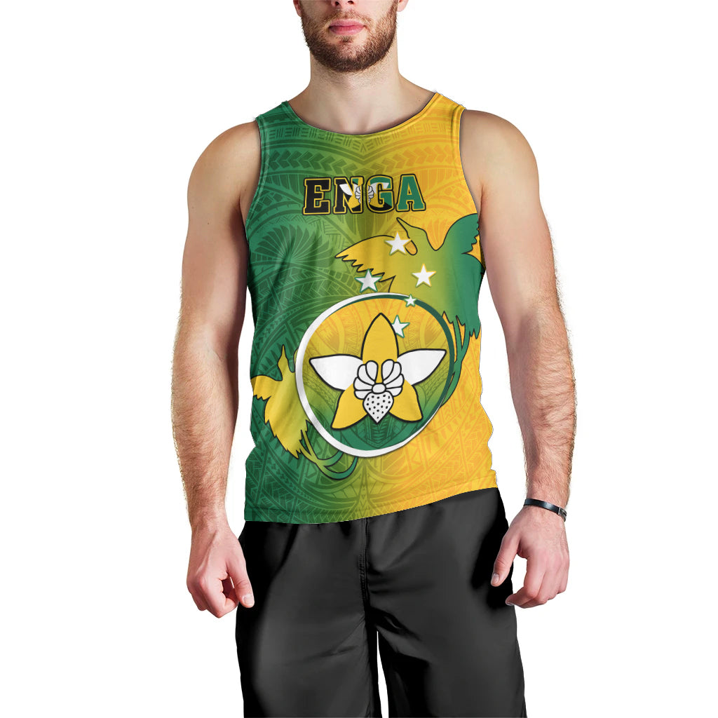 Personalized Papua New Guinea Enga Province Men Tank Top Mix Coat Of Arms Polynesian Pattern LT05 - Polynesian Pride