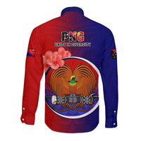 Papua New Guinea Central Province Long Sleeve Button Shirt Mix Coat Of Arms Polynesian Pattern LT05 - Polynesian Pride