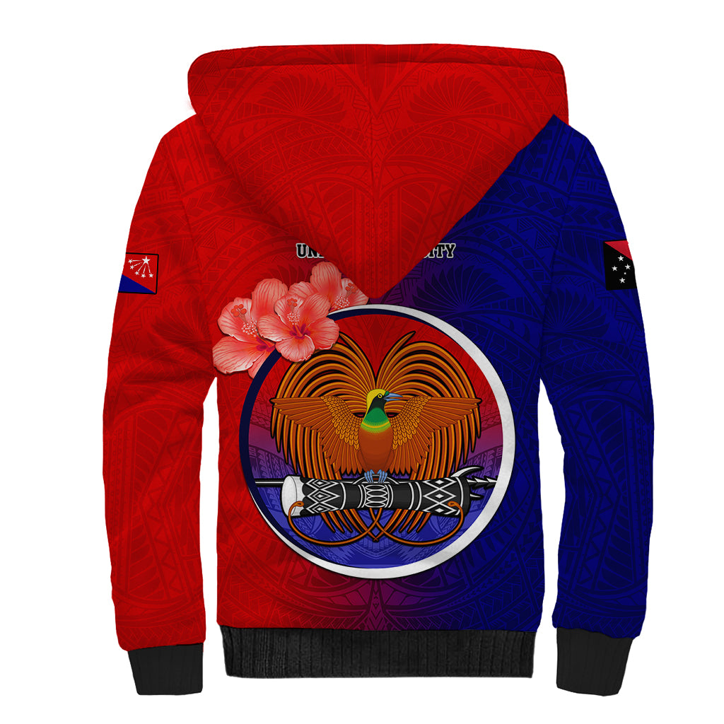 Papua New Guinea Central Province Sherpa Hoodie Mix Coat Of Arms Polynesian Pattern LT05 - Polynesian Pride