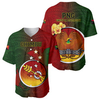 Papua New Guinea Chimbu Province Baseball Jersey Mix Coat Of Arms Polynesian Pattern LT05 - Polynesian Pride