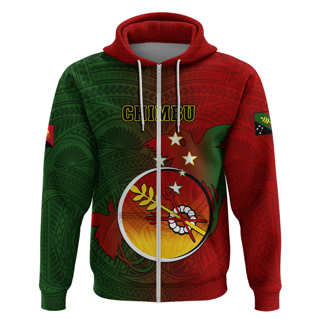 Papua New Guinea Chimbu Province Hoodie Mix Coat Of Arms Polynesian Pattern LT05 - Polynesian Pride