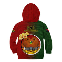 Papua New Guinea Chimbu Province Kid Hoodie Mix Coat Of Arms Polynesian Pattern LT05 - Polynesian Pride