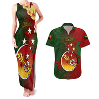 Personalized Papua New Guinea Chimbu Province Couples Matching Tank Maxi Dress and Hawaiian Shirt Mix Coat Of Arms Polynesian Pattern LT05 Red - Polynesian Pride