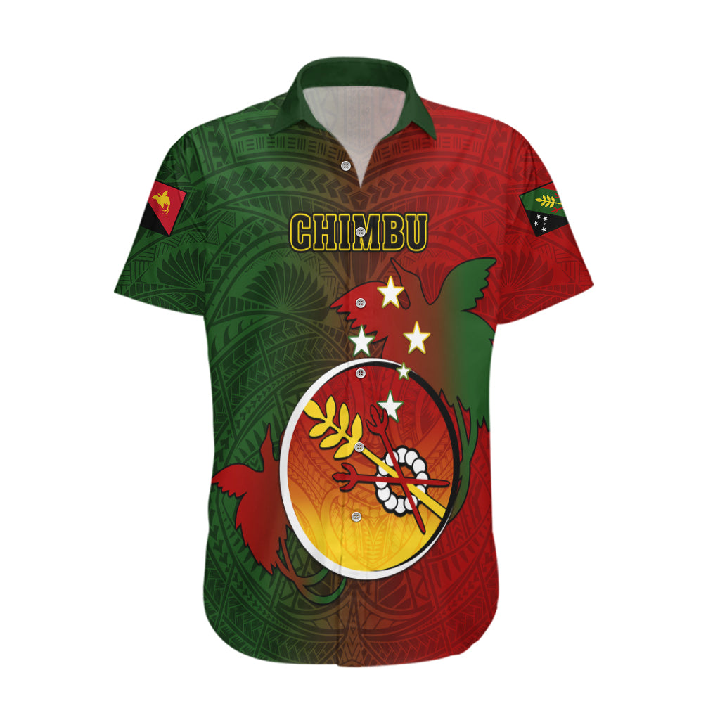 Personalized Papua New Guinea Chimbu Province Hawaiian Shirt Mix Coat Of Arms Polynesian Pattern LT05 Red - Polynesian Pride