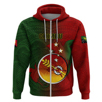 Personalized Papua New Guinea Chimbu Province Hoodie Mix Coat Of Arms Polynesian Pattern LT05 - Polynesian Pride