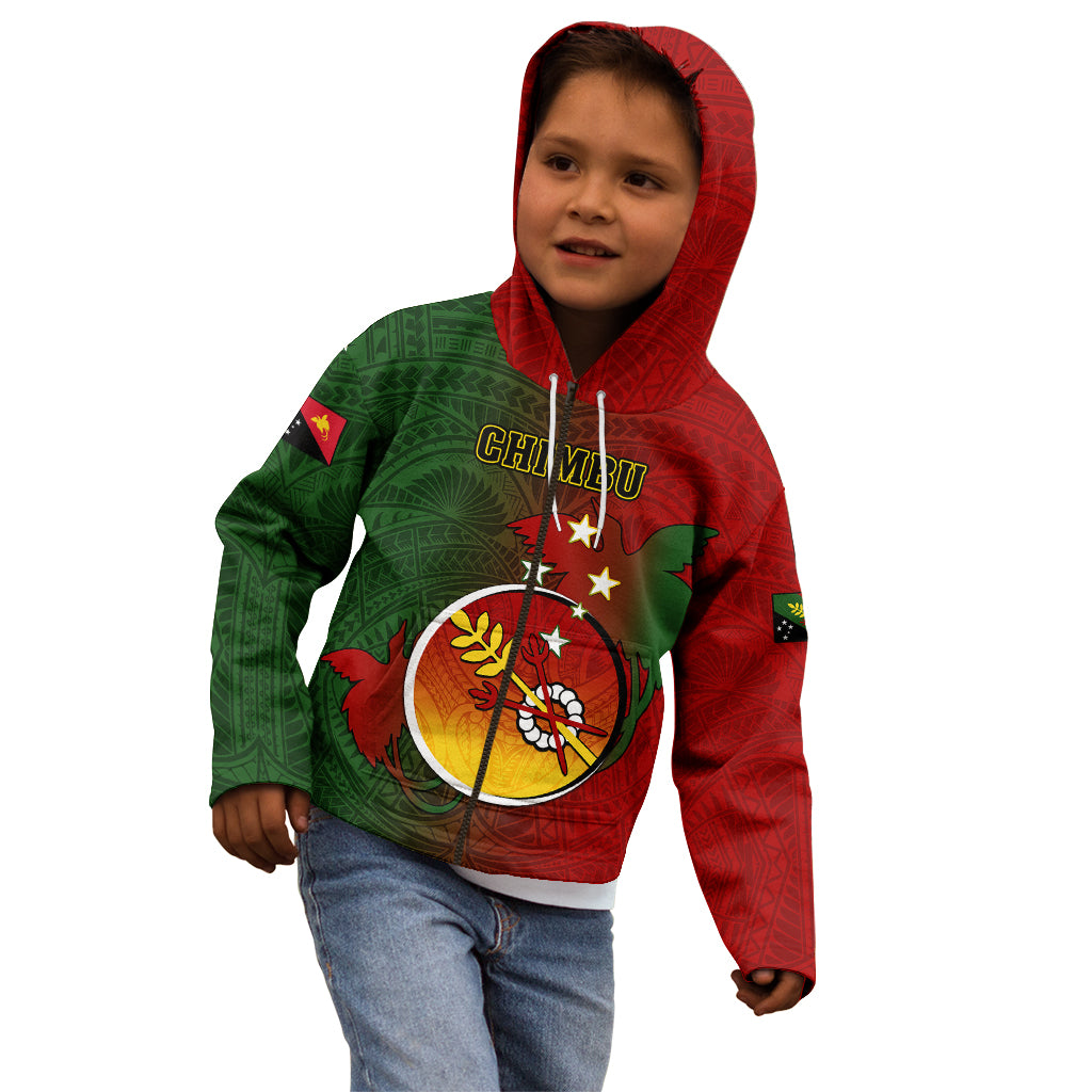 Personalized Papua New Guinea Chimbu Province Kid Hoodie Mix Coat Of Arms Polynesian Pattern LT05 - Polynesian Pride