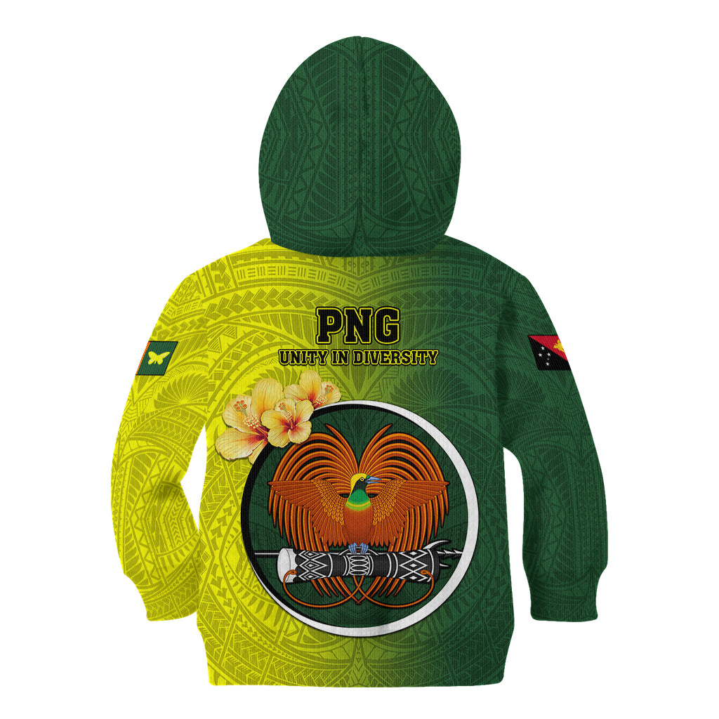 Papua New Guinea Oro Province Kid Hoodie Mix Coat Of Arms Polynesian Pattern LT05 - Polynesian Pride