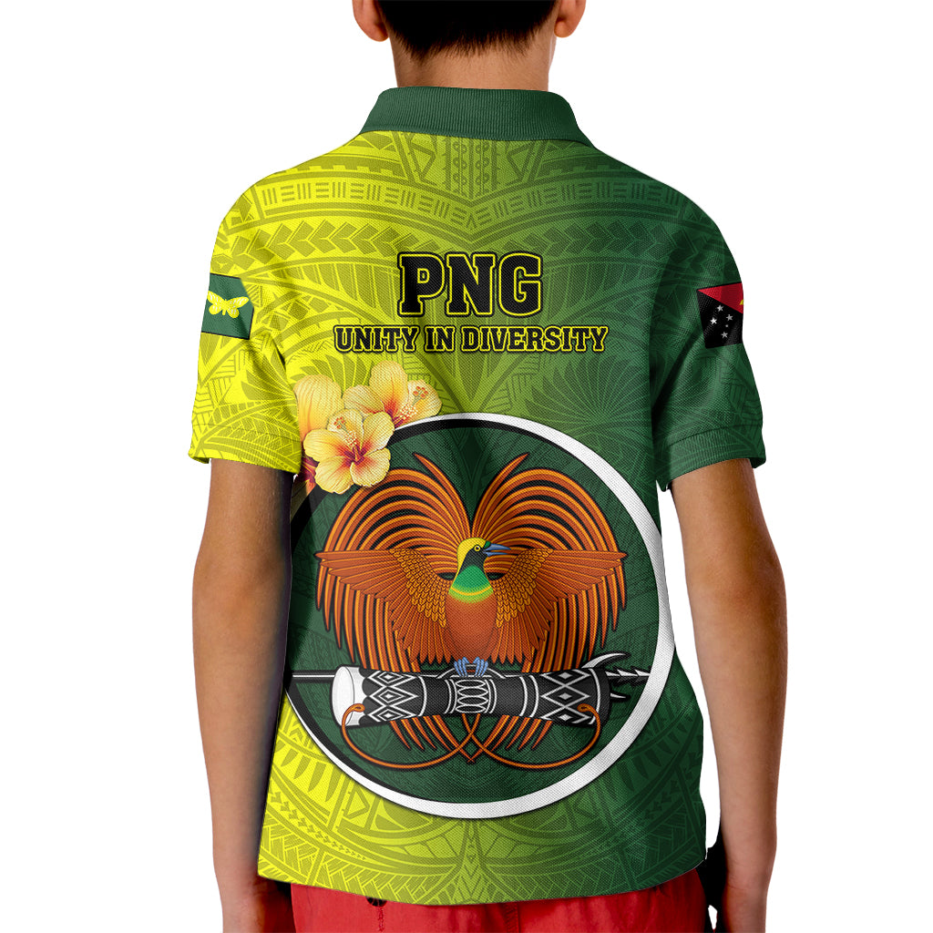 Papua New Guinea Oro Province Kid Polo Shirt Mix Coat Of Arms Polynesian Pattern LT05 - Polynesian Pride