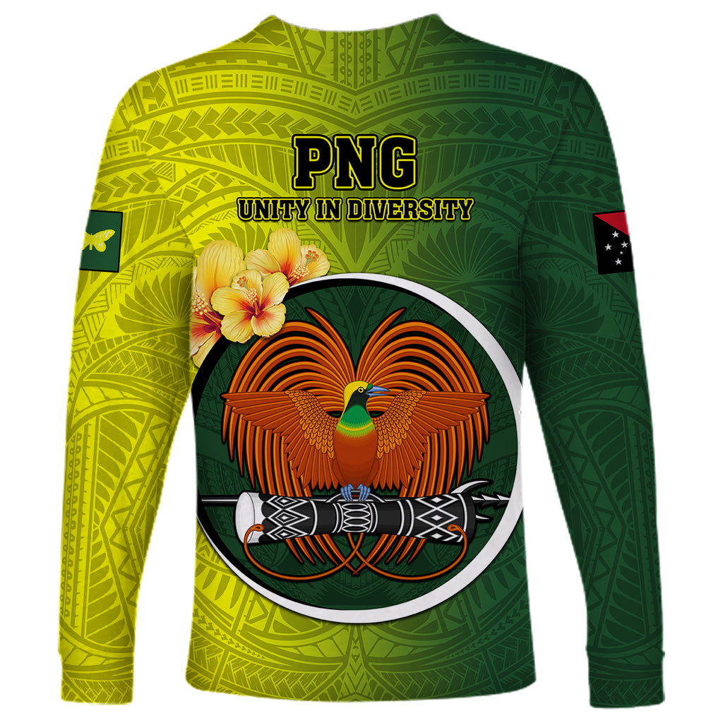 Papua New Guinea Oro Province Long Sleeve Shirt Mix Coat Of Arms Polynesian Pattern LT05 - Polynesian Pride