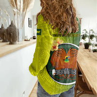 Papua New Guinea Oro Province Women Casual Shirt Mix Coat Of Arms Polynesian Pattern LT05 - Polynesian Pride