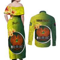Personalized Papua New Guinea Oro Province Couples Matching Off Shoulder Maxi Dress and Long Sleeve Button Shirts Mix Coat Of Arms Polynesian Pattern LT05 - Polynesian Pride