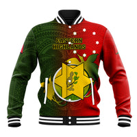 Personalized Papua New Guinea Eastern Highlands Province Baseball Jacket Mix Coat Of Arms Polynesian Pattern LT05 Unisex Red - Polynesian Pride
