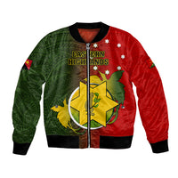 Personalized Papua New Guinea Eastern Highlands Province Bomber Jacket Mix Coat Of Arms Polynesian Pattern LT05 Unisex Red - Polynesian Pride