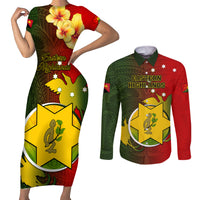 Personalized Papua New Guinea Eastern Highlands Province Couples Matching Short Sleeve Bodycon Dress and Long Sleeve Button Shirts Mix Coat Of Arms Polynesian Pattern LT05 Red - Polynesian Pride