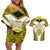 Personalised Niue The Rock Of Polynesia Couples Matching Off Shoulder Short Dress and Hawaiian Shirt Peniamina Gospel Day Yellow Version