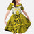 Personalised Niue The Rock Of Polynesia Family Matching Mermaid Dress and Hawaiian Shirt Peniamina Gospel Day Yellow Version